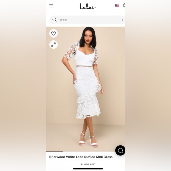 briarwood white lace ruffled midi dress Lulus Briarwood White Lace Ruffled Midi Dress